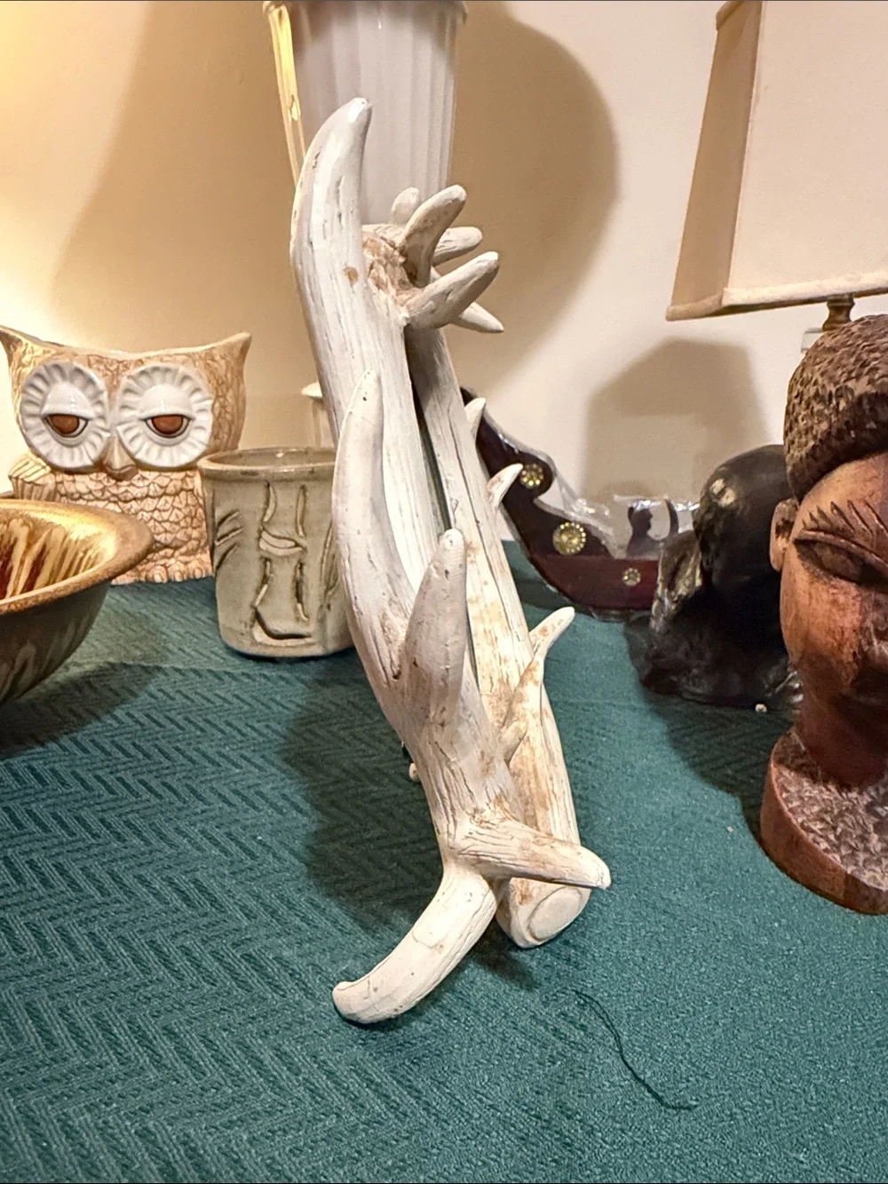 St. Nicholas Square Rustic White Antler Frame
